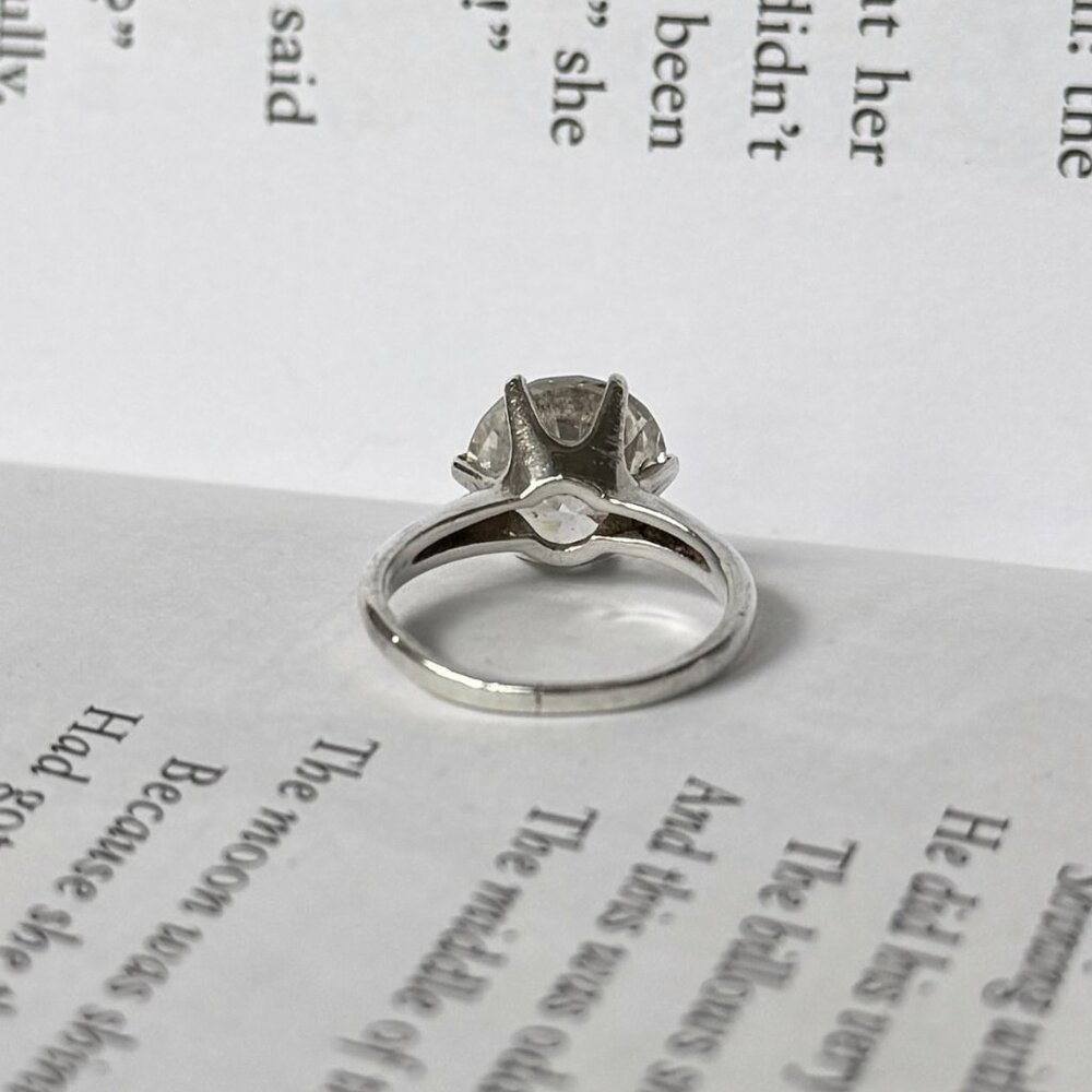 Sterling Silver Solitaire Ring Size 5 Classic Vin… - image 4